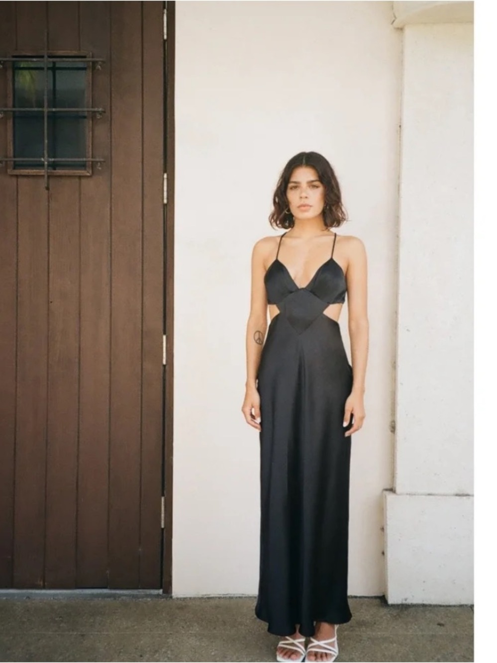 NWOT Zara Satin Effect Dress with Cutouts - M